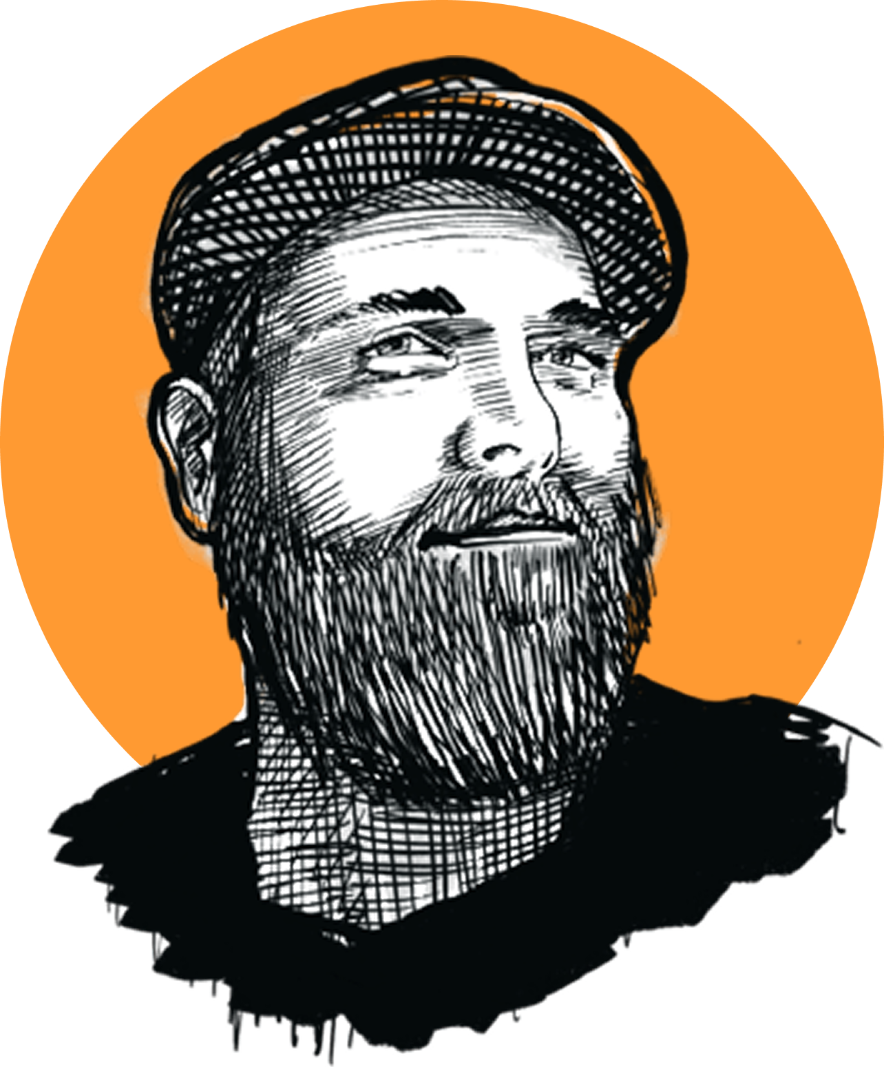 Illustrated portrait of Frank Barnhardt